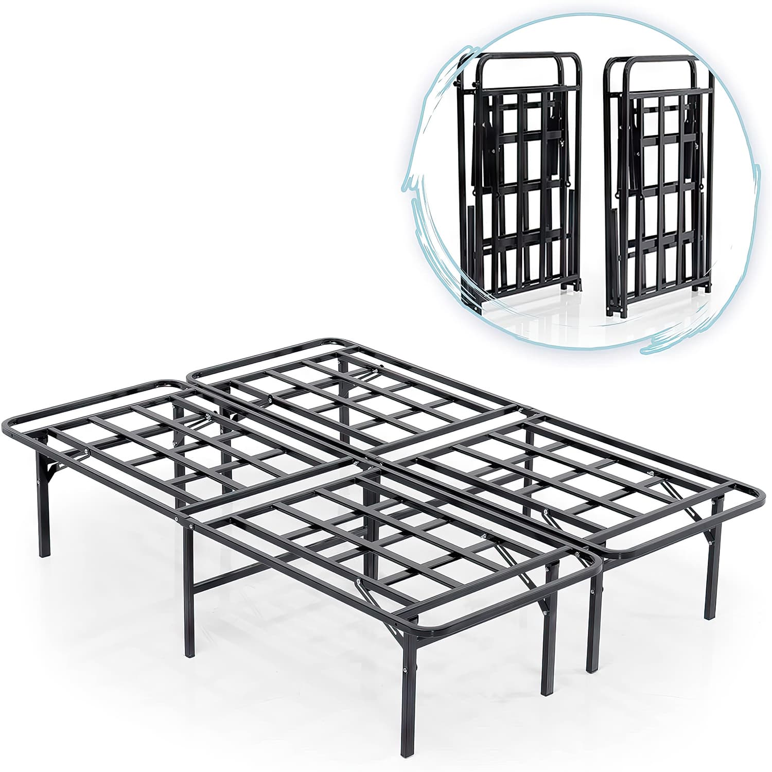 Folding metal bed on sale frame full